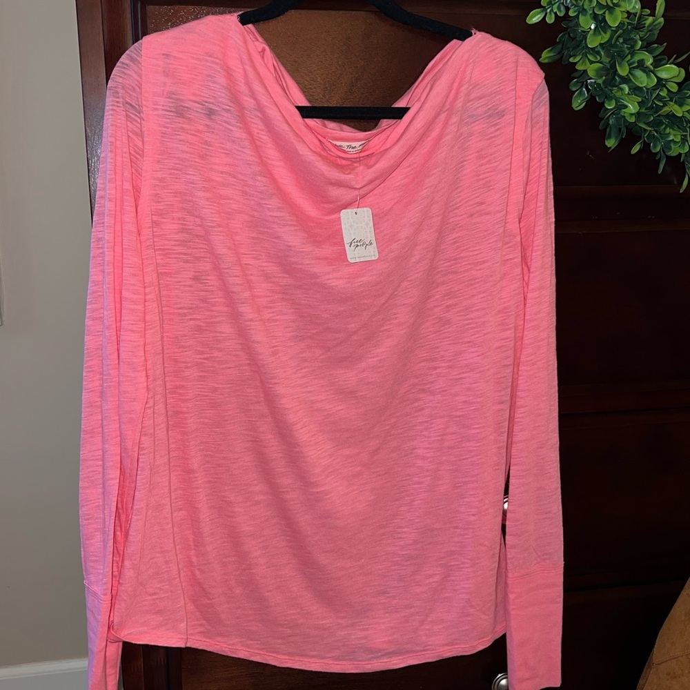 We The Free Bright Pink Long Sleeve Tee